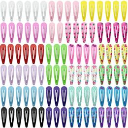 Hair Accessories 100Pcs 2 Inch Clips No Slip Metal Snap Barrettes For Girls Toddlers Kids Women 20 Colours (Assorted C