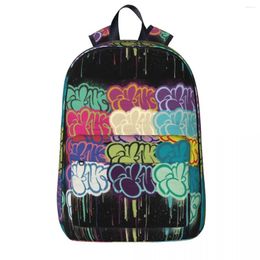 Backpack Synr Throwie Rinse Graffiti Piece Boys Girls Bookbag Cartoon Kids Rucksack Laptop Shoulder Bag Large Capacity