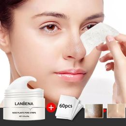 LANBENA White Blackhead Remover Nose Mask Pore Strip Black Mask Peeling Acne Treatment Black Deep Cleansing Skin Care Korea 240517