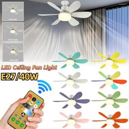 Ceiling Lights Smart 2-in-1 Fan With Remote Control 3-Speed E27 Lighting Base For Bedroom Living Room Dimmable Fans