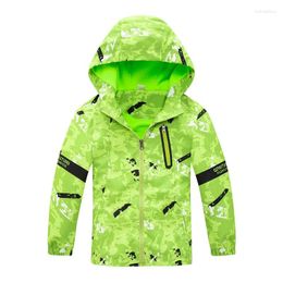 Jackets Waterproof Fleece Padded Baby Camo Boys Hiking Hooded Zip Kids Rain Coats Children Outerwear 3-14 Years