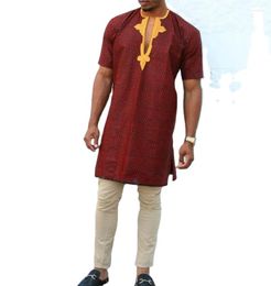 Ethnic Clothing African Arab Embroidered Casual Men's Short Sleeve Shirt