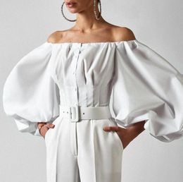 Women039s Blouses Shirts 2022 Spring White Cotton Shirt Blouse Women Elegant French Romantic Crop Top Woman Puff Sleeve Slash2742529