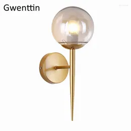 Wall Lamp Modern Glass Ball Sconce Nordic Led Light Fixture Home Industrial Decor Living Room Bedroom Kitchen Luminaire