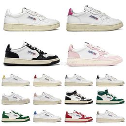 Casual Shoes Autries Designer Shoes Medalist Action for Women White Grey Casual Sneakers TwoTone Leather Suede High Panda Rose Pink Purple Sliver USA Mens Trainers S