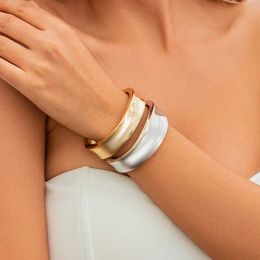 Гладкие геометрические металлические браслеты для женщин на руке гот круговой круговой