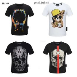 Philipe Plein T-Shirts 2023Ss Mens Tshirts Designer Skull Diamond T Shirt Short Dollar Brown Bear Brand Tee Oneck High Quality Skulls Tshirt Tees Tops Plein 447