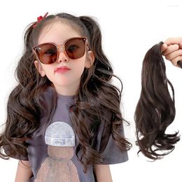 Hair Accessories Kids Wigs Black Long Deep Wave Lolita With Bangs Synthetic Wig For Women Fashion Thick Curls Girl