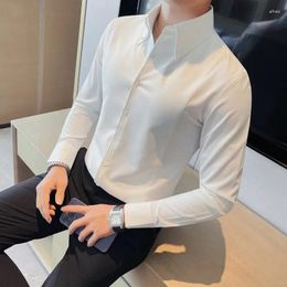 Men's Casual Shirts Plus Size 5XL-M Autumn Tuxedo Long Sleeve Dress For Men Clothing 2024 Business Formal Wear Slim Fit Blouses