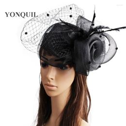 Berets Crinoline Fascinator Headwear Feather Bridal Veils Party Show Hair Accessories Millinery Cocktail Hats Classical Colour MYQ110