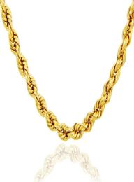14K Yellow Gold Plated 5mm Wide Diamond Cut Rope Chain Necklace Lobster Clasp 24quot3946222