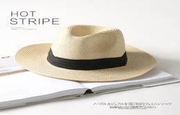 Wide Brim Summer Straw Sun Hats Women Fedora Jazz Cap Panama Hats For Men Straw Beach Cap Couple Sun Visor Chapeu1416050