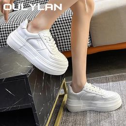 Casual Shoes Oulylan U Leather Women's White Woman Vulcanize Sneakers Breathable Sport Walking Running Platform Flats