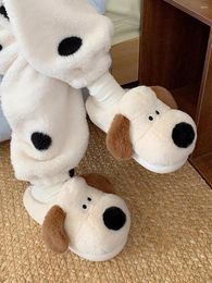 Slippers Cute Puppy Cotton For Men And Women Plush Home Slipper Interior Insulation Ins Cartoon Palm Dog Parent-child