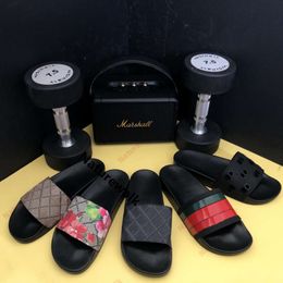 Designer slippers Men Women Sandals flip flop Flower Shoes geranium tiger snake print Slide rubber Summer Wide Flat Slipper size 35-46