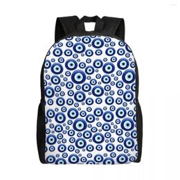 Backpack Mediterranean Evil Eye Protection Laptop Casual Bookbag For College School Student Lucky Charm Amulet Hamsa Bag