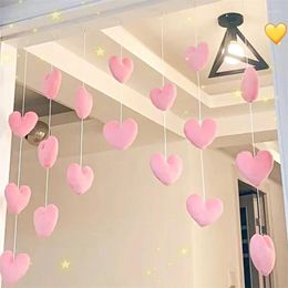 Decorative Figurines Heart Shaped Curtain Door Hanging Decoration Korean Style String Pendant High Beauty Partition Girls Room Decor