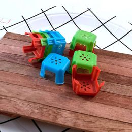 10Pcs 1:12 Dollhouse Miniature Chair Stool Model Furniture Accessories for Dolls House Decor Kids Pretend Play Toys