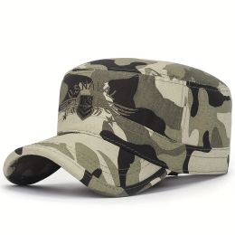 Men's Military Hats Camouflage Flat Top Hat Embroidered Army Caps For Outdoor Gorra Militar Men gorro militar cap men