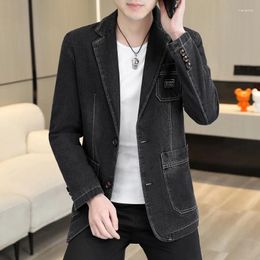 Men's Jackets The Main Promotion Of Personalized Denim Shirt Lapel Double Buckle Trend Casual Coat Loose Light Luxury Clothing