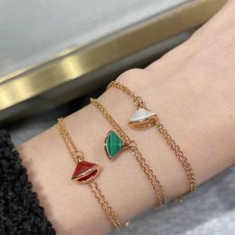 High quality fashion design love symbol bracelet Gold Exquisite Grade White Red Green with Original bvilgarly
