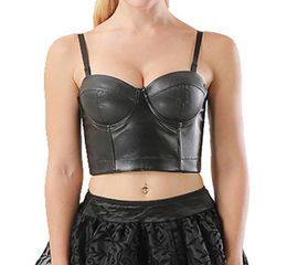 2019 Women Steampunk Corset Bra Tops Leather PU Bralette Push up Bras for Women Waist Trainer Slimming Underwear Short Top3557503