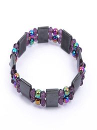 Link Chain Colourful Double Layer Magnet Bracelet Slimming Health Men Black Stone Tourmaline Magnetic Bracelets For Women1751123