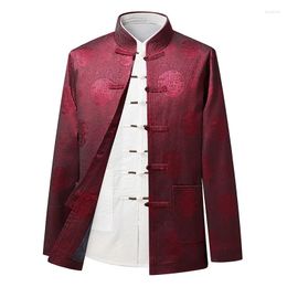 Ethnic Clothing Spring Autumn Men Coat Chinese Style Tang Tops Clothes Casual Long Sleeve Jacket Vintage Male China Classic Year