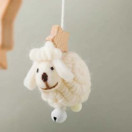 Other Toys Wooden baby mouse mobile 0-12 months soft felt cartoon sheep star moon crescent music box hammock Bell mobile baby bed bracket toy s653