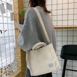 Shoulder Bags Small Corduroy Bag For Women 2024 Ladies Totes Girls Handbags With Pocket Shopper Vintage Simple Book Crossbody