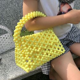 Evening Bags Spring Handmade Pearl Bag Colourful Acrylic Beads Handbag Beaded Box Tote Three-Dimensional Shape Luxury Party Dinner 308P