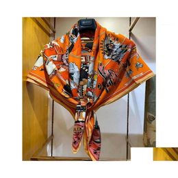 Scarves Designer Scarf Luxury 70 Cashmere 30 Silk Thin Fashion Ethnic Tribal Style Print Shawl Kerchief Large Blanket Stole 53X53Cm 20 Otkii