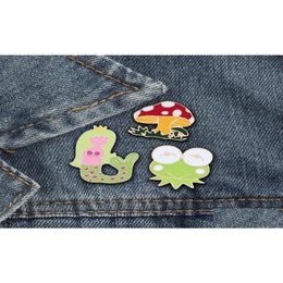Pins Brooches Women Kids Cartoon Badge Animal Pin Frog Fish Mushroom Enamel Pins Jewelry Accessories Hat Coat Whole Drop Cm7220900 D Dhkw8