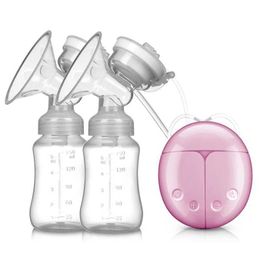 Breastpumps Dual electric breast pump powerful suction cup USB electric breast pump with bottle portable breast milk extractor d240517