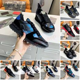 valentinolies valentine shoes valentinosneakers Vintage Top Quality Camo Luxury Dress Casual Shoes Women Mens Sneakers camouflage mesh Leather fabric Dhgat ILVX
