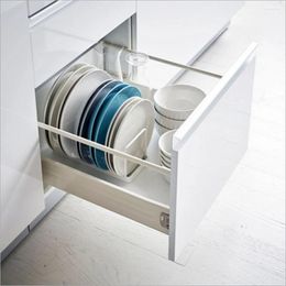 Kitchen Storage Dish Drying Rack Container Draining Shelves Tableware Shelf White