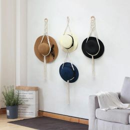 Tapestries Nordic Style Boho Cotton Hanging Caps Macrame Hat Hangers Organiser Weaving Tapestry Room Wall Decor For Wide Brim