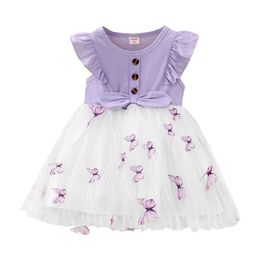 Girl's Dresses Kids Girl Princess Dress Beautiful Butterfly Ruffle Tulle Dress Birthday Party Wear Fashion Clothing For Toddler Girl 1-5 Years