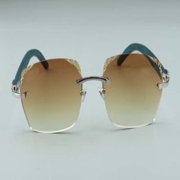 2020 hot sale fashion high-end cut lenses green natural wood sticks sunglasses 8300916-3 glasses size58-18-135mm 220S
