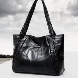 Evening Bags Fashion Large Women Handbag PU Leather Shoulder Bag Soft Sheepskin Handle Big Capacity Lady Shopping Purse Trend Quality