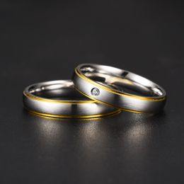 Stainless Steel Gold ring band Crystal diamond wedding rings finger ring Couple for women men Tail designer Fashion Jewellery Gift charm