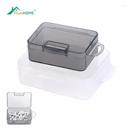 Forks 1Pc Plastic Transparent Fruit Fork Storage Organise Box Toothpick Bento Jewellery Earring Bead Screw Hairpin Case