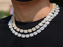 Hip Hop Gold Chains Jewelry Mens Iced Out Diamond Tennis Chain Necklace High Quality Square Zircon Necklaces 7inch24inch4611333