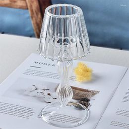 Candle Holders Transparent Glass Holder Interior Decoration Products Table Lamp Shape Romantic Dining