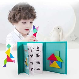 Other Toys Thermomagnetic Puzzle 3D Geometric Shape Qitangram Childrens Montessori Games Childrens Education Wooden Toys s245176320