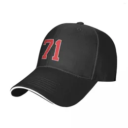Ball Caps Red Lucky Number 71 High-end Baseball Cap Unisex Leisure Snapback Mens Sunscreen Hats