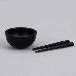 1Set 1:12 Dollhouse Miniature Bowl Chopsticks Model Kitchen Tableware Accessories For Doll House Decor Kids Pretend Play Toys