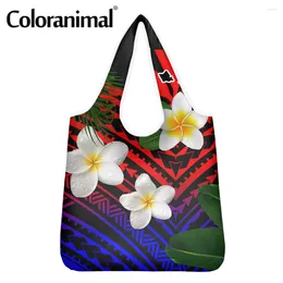 Shopping Bags Coloranima African Polynesian Flower Print Shopper Bag For Women Foldable Storage Eco-Friendly Lady Gift Boslo Grocery Bolso