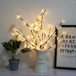 Decorative Flowers Lights Decor 2pcs Christmas Branch Party Tree Home Floral Phalaenopsis Garden Light Artificial Peony Garland