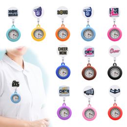 Wristwatches Cheer Clip Pocket Watches Analog Quartz Hanging Lapel For Women Brooch Fob Retractable Watch Student Gifts Nurse With Sec Ottce